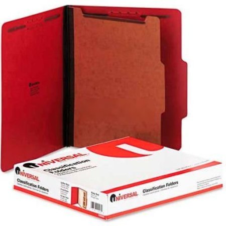 UNIVERSAL Universal® Pressboard Classification Folders, Letter, Four-Section, Ruby Red, 10/Box UNV10203***